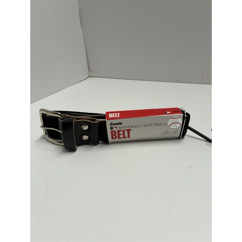 Franklin Black Baseball/Softball Belt - 1.25" Wide 22"-42" Adjustable Elastic